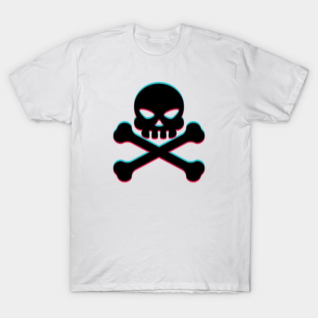 TikTok skull danger emoji smiley Black T-Shirt by ThingyDilly